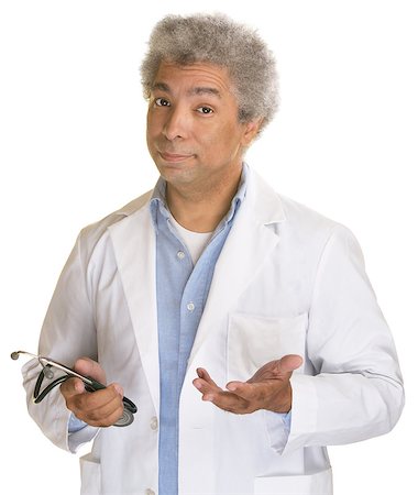 simsearch:400-07042108,k - Hispanic doctor with stethoscope and palms up Stock Photo - Budget Royalty-Free & Subscription, Code: 400-07042091