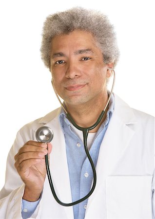 simsearch:400-07042113,k - Grinning doctor with stethoscope on white background Stock Photo - Budget Royalty-Free & Subscription, Code: 400-07042092