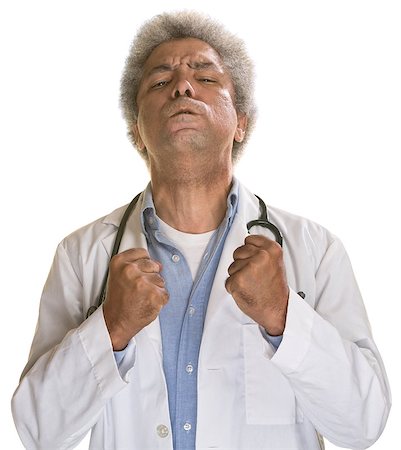 Aggravated middle aged doctor with clenched fists Stock Photo - Budget Royalty-Free & Subscription, Code: 400-07042101
