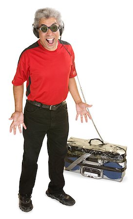 simsearch:400-07042113,k - Excited Black man with old portable tape deck and headphones Stock Photo - Budget Royalty-Free & Subscription, Code: 400-07042114