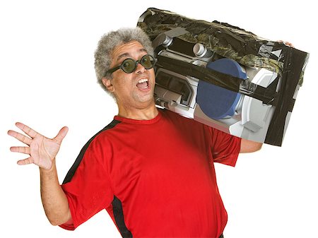 simsearch:400-07042108,k - Excited singing mature man with boom box Stock Photo - Budget Royalty-Free & Subscription, Code: 400-07042123