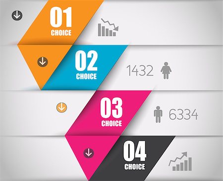 Infographic design template with paper tags. Ideal to display information, ranking and statistics with orginal and modern style. Stock Photo - Budget Royalty-Free & Subscription, Code: 400-07042369
