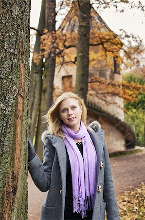 simsearch:400-07042487,k - beautiful smiling blond girl in autumn park Stock Photo - Budget Royalty-Free & Subscription, Code: 400-07042486