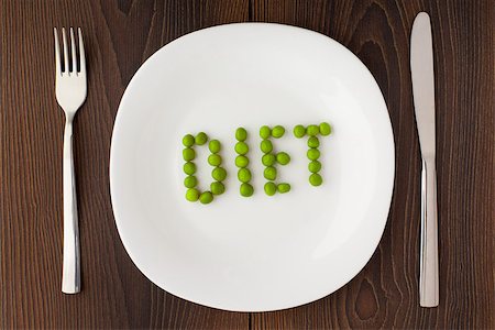 simsearch:400-07036577,k - Word diet made of peas on a white plate. Diet concept Stock Photo - Budget Royalty-Free & Subscription, Code: 400-07042613