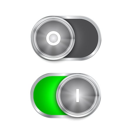 Toggle Switch On and Off position, On/Off sliders. Vector illustration Photographie de stock - Aubaine LD & Abonnement, Code: 400-07042994