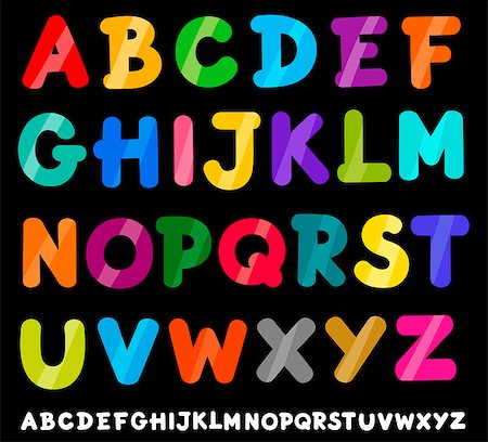 simsearch:400-09001644,k - Cartoon Illustration of Colorful Capital Letters Alphabet for Children Education Foto de stock - Super Valor sin royalties y Suscripción, Código: 400-07043150