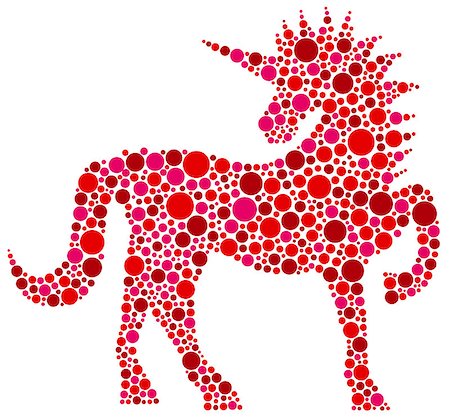 royal family - Unicorn in Pink Polka Dots Isolated on White Background Illustration Stock Photo - Budget Royalty-Free & Subscription, Code: 400-07043366