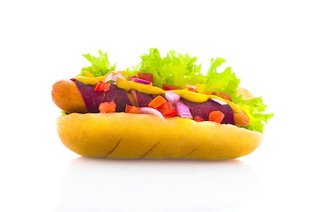 frank - bacon hot dog isolated in white background Stock Photo - Budget Royalty-Free & Subscription, Code: 400-07043407