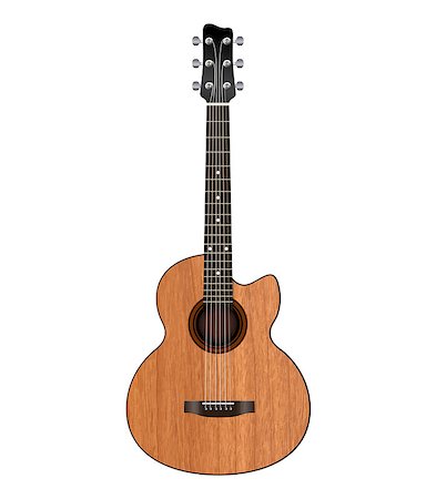 simsearch:400-05352838,k - acoustic guitar on a white background Photographie de stock - Aubaine LD & Abonnement, Code: 400-07043566
