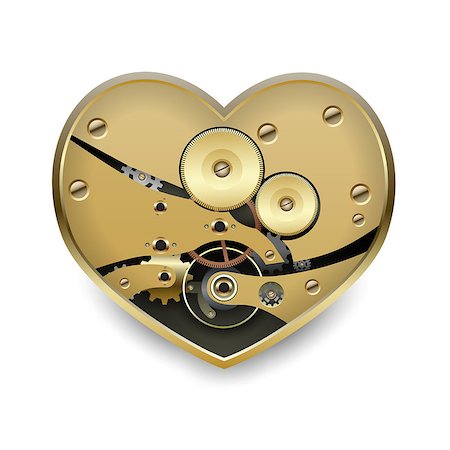 Metal steampunk heart with gears, eps10 Fotografie stock - Microstock e Abbonamento, Codice: 400-07043567