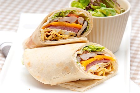 simsearch:400-04798472,k - fresh and healthy club sandwich pita bread roll Stock Photo - Budget Royalty-Free & Subscription, Code: 400-07043789