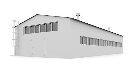 simsearch:400-07043881,k - Industrial building. Isolated render on a white background Photographie de stock - Aubaine LD & Abonnement, Code: 400-07043867