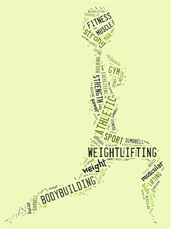 seiksoon (artist) - weighlifting pictogram with green wordings on green background Stockbilder - Microstock & Abonnement, Bildnummer: 400-07054310