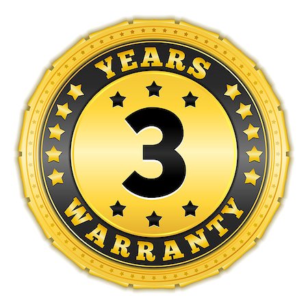 simsearch:400-04283440,k - Three years warranty golden badge, vector eps10 illustration Foto de stock - Super Valor sin royalties y Suscripción, Código: 400-07054472