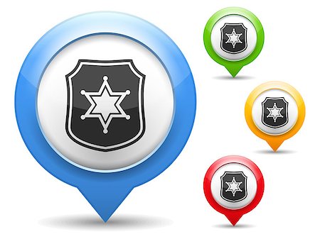 simsearch:400-07417901,k - Map marker with icon of a police, vector eps10 illustration Stock Photo - Budget Royalty-Free & Subscription, Code: 400-07054490
