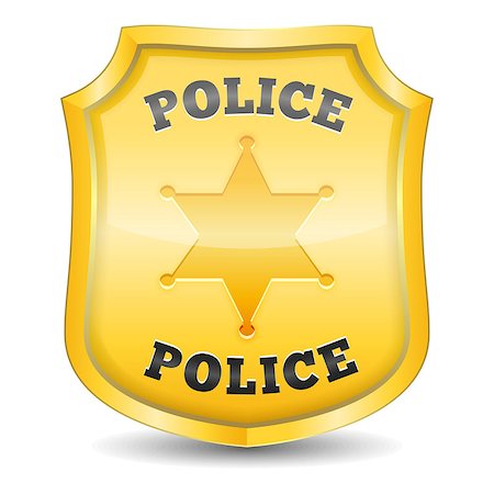 simsearch:400-06325860,k - Golden police badge, vector eps10 illustration Photographie de stock - Aubaine LD & Abonnement, Code: 400-07054504