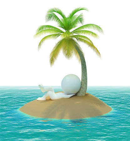 simsearch:400-07093200,k - 3d small people on has a rest a desert island. 3d image. Isolated white background. Fotografie stock - Microstock e Abbonamento, Codice: 400-07054728