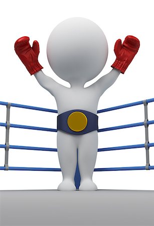 simsearch:400-07047642,k - 3d small people - boxer with a belt of the champion. 3d image. Isolated white background. Stock Photo - Budget Royalty-Free & Subscription, Code: 400-07054742