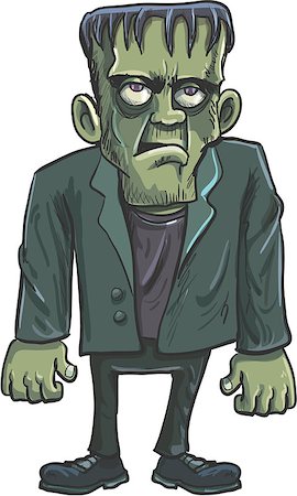 Cartoon green Frankenstein monster with big eyes Foto de stock - Super Valor sin royalties y Suscripción, Código: 400-07054873