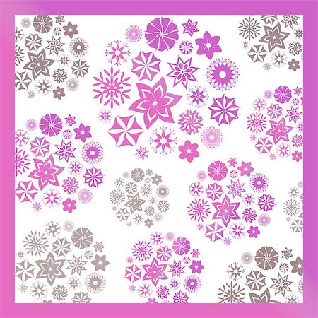 decorative borders for greeting cards - Floral background in pink inside a pink frame Stock Photo - Budget Royalty-Free & Subscription, Code: 400-07055184