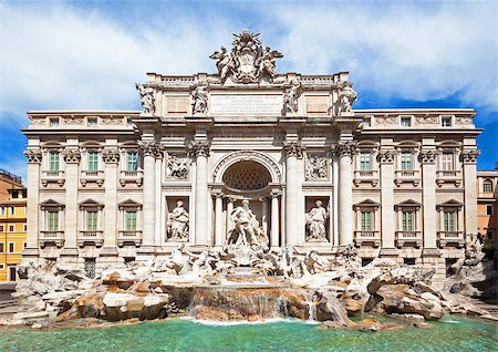 fontäne - Rome, Italy - famous Trevi Fountain (Italian: Fontana di Trevi) Stock Photo - Budget Royalty-Free & Subscription, Code: 400-07055234