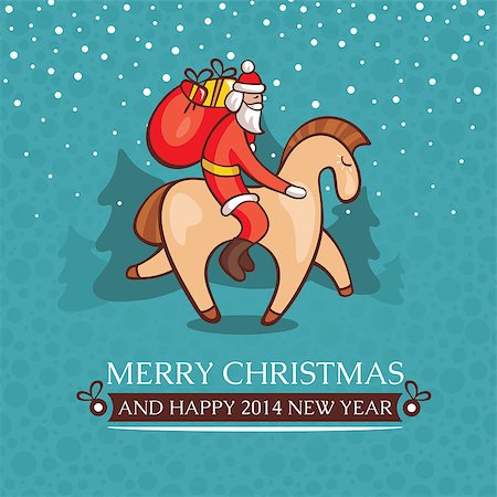 Christmas cute baby card with santa claus vector illustration Stock Photo - Budget Royalty-Free & Subscription, Code: 400-07055261