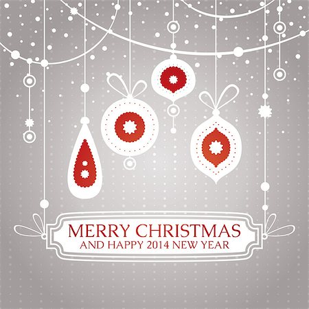 Christmas retro vintage greeting card vector illustration Foto de stock - Super Valor sin royalties y Suscripción, Código: 400-07055292