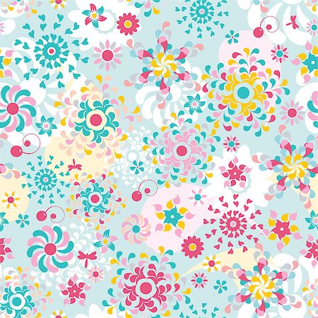 simsearch:400-07055327,k - Abstract floral colorful seamless pattern background vector illustration Stock Photo - Budget Royalty-Free & Subscription, Code: 400-07055306