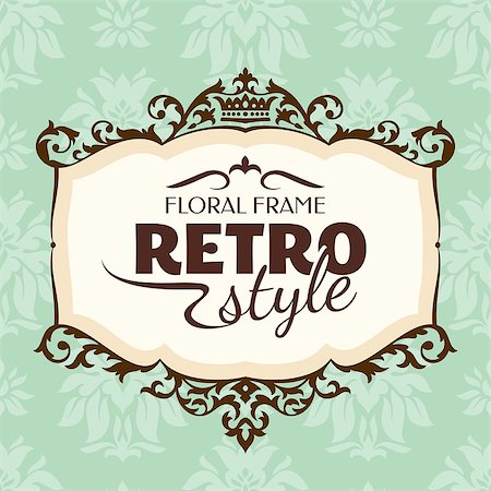 frame vector vintage - Vintage floral frame. Great for greeting and invitation card. Stock Photo - Budget Royalty-Free & Subscription, Code: 400-07055318