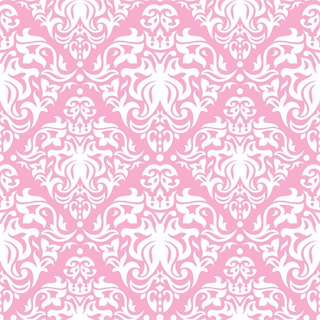 damask vector - Abstract floral seamless pattern background vector illustration Stock Photo - Budget Royalty-Free & Subscription, Code: 400-07055327
