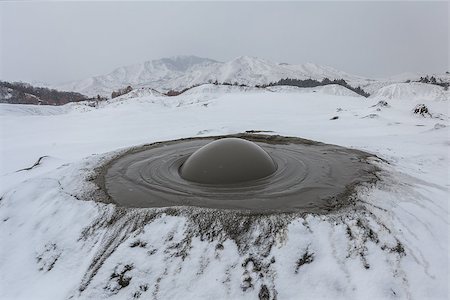 Mud Volcanoes in winter. Location: Buzau Romania Stock Photo - Budget Royalty-Free & Subscription, Code: 400-07055367