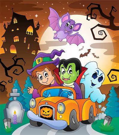 Halloween topic scene 7 - eps10 vector illustration. Stock Photo - Budget Royalty-Free & Subscription, Code: 400-07055500