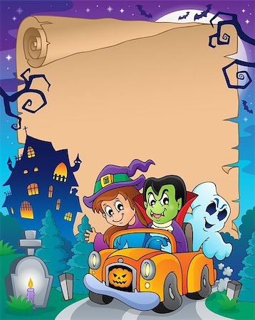 simsearch:400-04133143,k - Parchment with Halloween topic 7 - eps10 vector illustration. Stock Photo - Budget Royalty-Free & Subscription, Code: 400-07055510