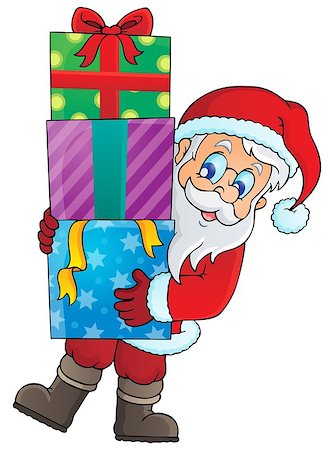 simsearch:400-08343929,k - Santa Claus theme image 1 - eps10 vector illustration. Foto de stock - Royalty-Free Super Valor e Assinatura, Número: 400-07055511