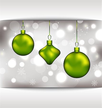 star background banners - Illustration holiday glowing invitation with Christmas balls - vector Stock Photo - Budget Royalty-Free & Subscription, Code: 400-07055565