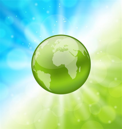 simsearch:6111-06837663,k - Illustration planet earth on glowing abstract background - vector Foto de stock - Super Valor sin royalties y Suscripción, Código: 400-07055579