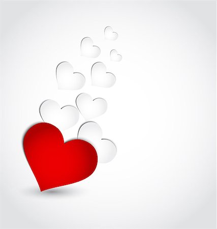 simsearch:400-08646427,k - Illustration Valentine's day invitation with paper hearts - vector Foto de stock - Super Valor sin royalties y Suscripción, Código: 400-07055611