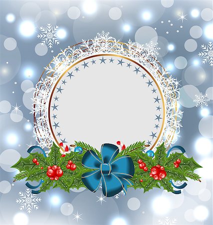 simsearch:400-08113383,k - Illustration Christmas holiday decoration with greeting card - vector Stock Photo - Budget Royalty-Free & Subscription, Code: 400-07055627