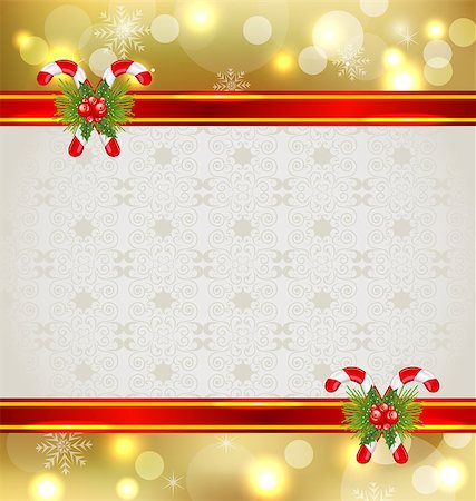 simsearch:400-08113383,k - Illustration Christmas background with holiday decoration - vector Stock Photo - Budget Royalty-Free & Subscription, Code: 400-07055631