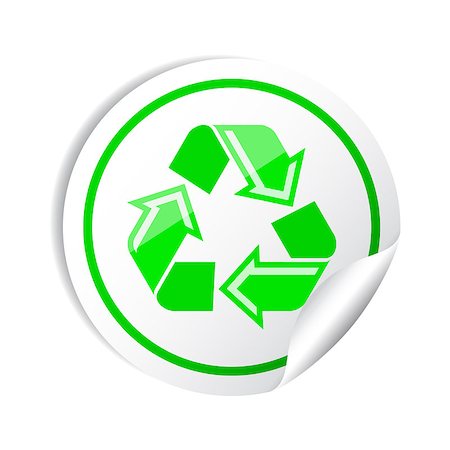 sticker - Vector illustration of sticker recycle symbol Stock Photo - Budget Royalty-Free & Subscription, Code: 400-07055657