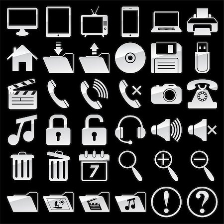 simsearch:400-07902734,k - Vector illustration of web and media icon set Photographie de stock - Aubaine LD & Abonnement, Code: 400-07055653