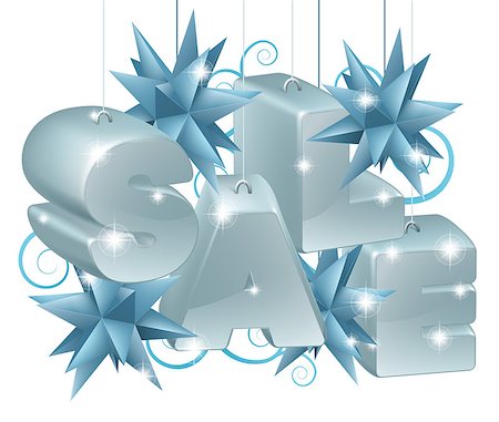 Christmas or New Year Sale Ornaments spelling out the word sale with star shaped baubles and scroll swirl pattern Stock Photo - Budget Royalty-Free & Subscription, Code: 400-07055665