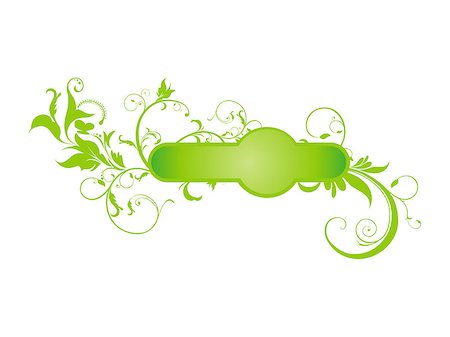 abstract green floral based shape vector illustration Stock Photo - Budget Royalty-Free & Subscription, Code: 400-07055784