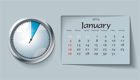 simsearch:400-07056019,k - january 2014 - calendar - vector illustration Fotografie stock - Microstock e Abbonamento, Codice: 400-07056019