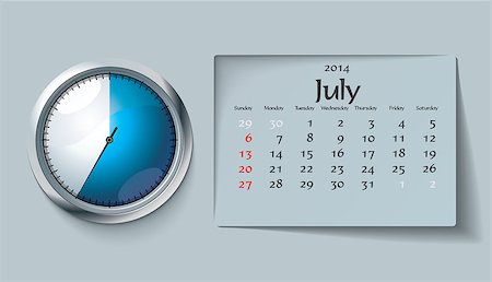 simsearch:400-06767656,k - july 2014 - calendar - vector illustration Stock Photo - Budget Royalty-Free & Subscription, Code: 400-07056025