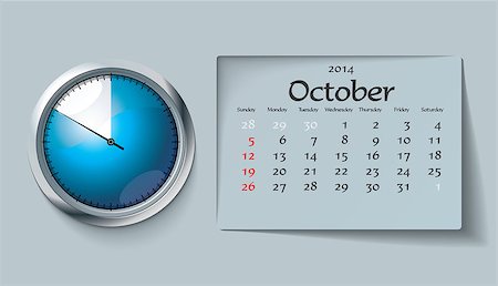 simsearch:400-06767658,k - october 2014 - calendar - vector illustration Photographie de stock - Aubaine LD & Abonnement, Code: 400-07056028