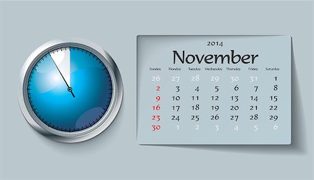 simsearch:400-06767658,k - november 2014 - calendar - vector illustration Photographie de stock - Aubaine LD & Abonnement, Code: 400-07056029