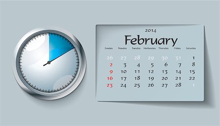 simsearch:400-07056019,k - february 2014 - calendar - vector illustration Fotografie stock - Microstock e Abbonamento, Codice: 400-07056020