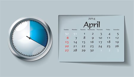simsearch:400-06767658,k - april 2014 - calendar - vector illustration Photographie de stock - Aubaine LD & Abonnement, Code: 400-07056022