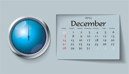 simsearch:400-07056019,k - december 2014 - calendar - vector illustration Fotografie stock - Microstock e Abbonamento, Codice: 400-07056030